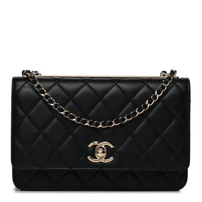 Chanel Lambskin Quilted Trendy CC Wallet On Chain WOC Black 1 of 15
