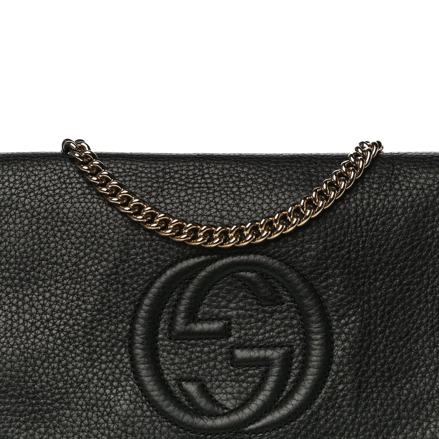 Gucci Pebbled Calfskin Medium Soho Flap Crossbody Black 8 of 21