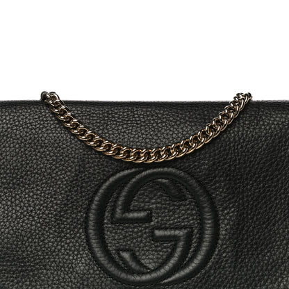 Gucci Pebbled Calfskin Medium Soho Flap Crossbody Black 8 of 21