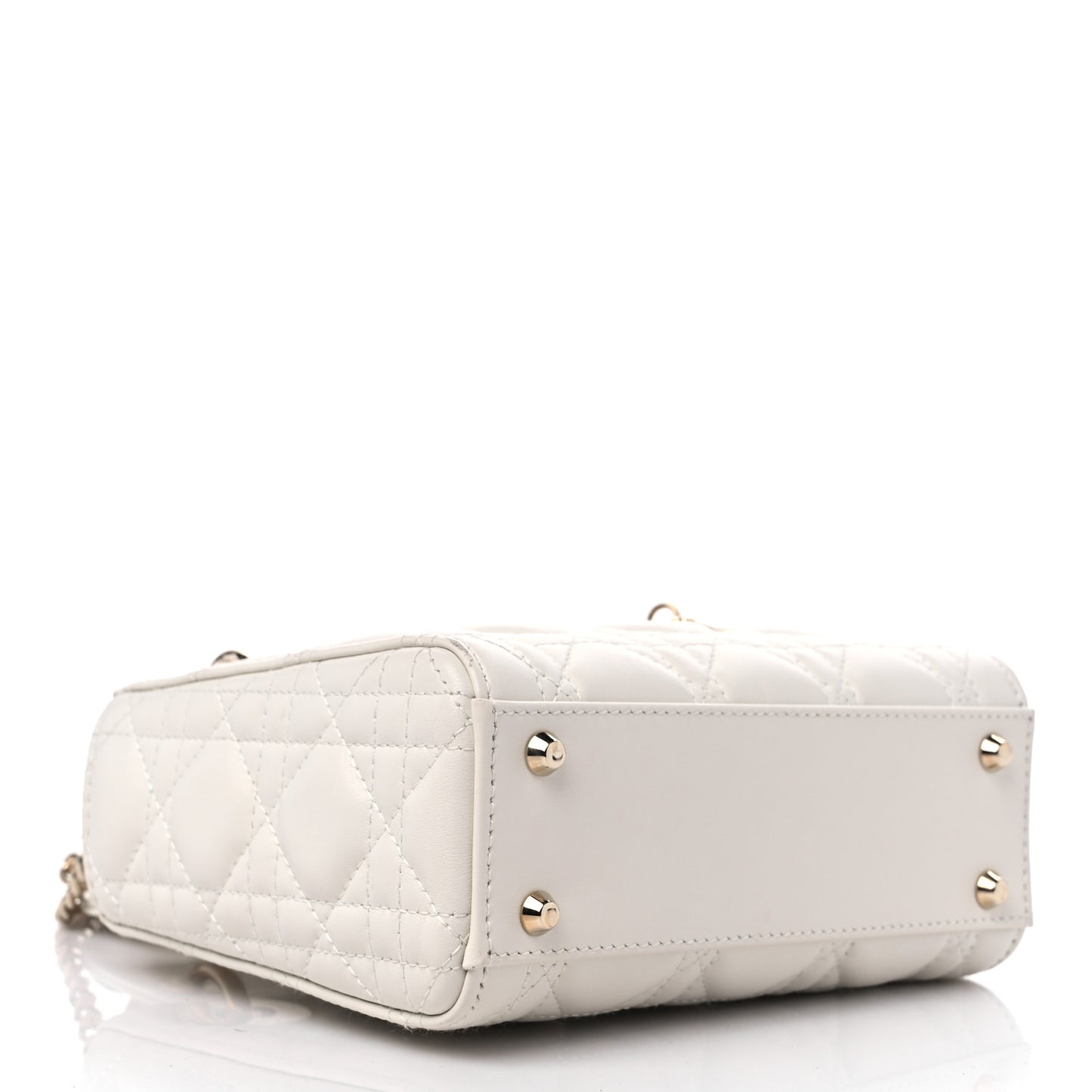 Lambskin Cannage Mini Lady Dior White
