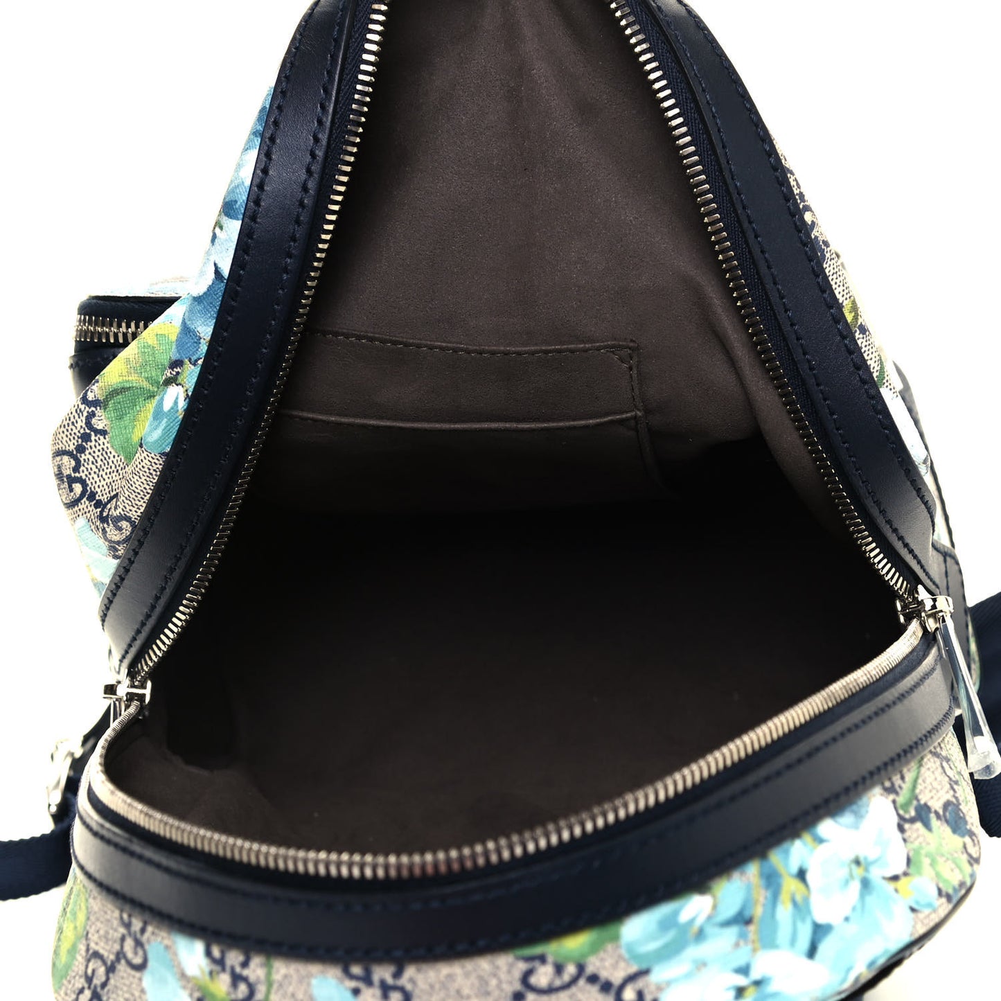 GG Supreme Monogram Blooms Small Day Backpack Blue