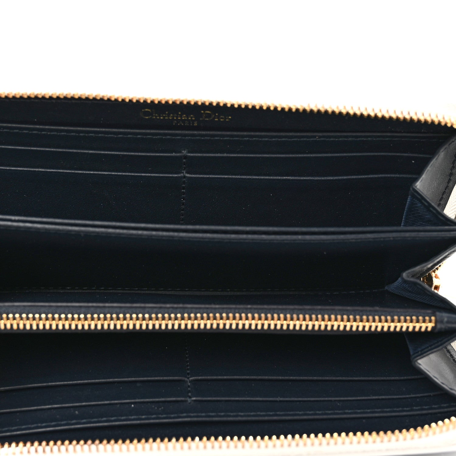 Christian Dior Calfskin Vibe Zip Wallet Blue White 5 of 7