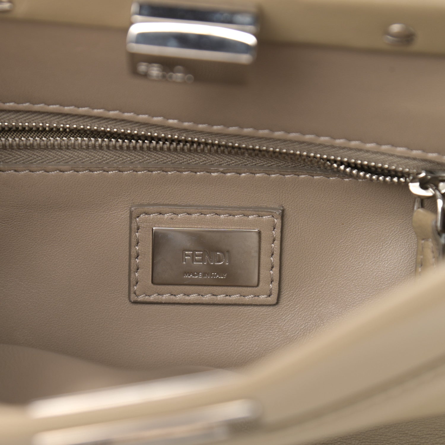 Fendi Nappa Mini Peekaboo Iconic Satchel Tortora 9 of 13