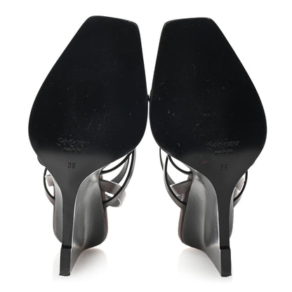 Saint Laurent Calfskin Cassandra 105 Wedges 39 Moro 6 of 9