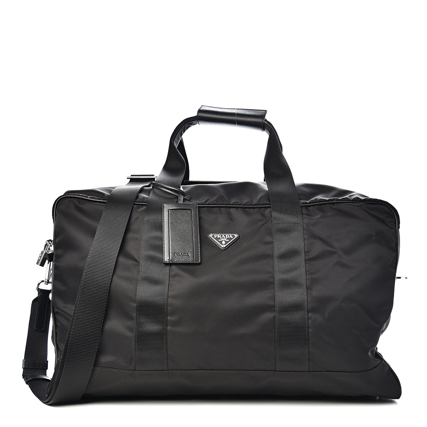 Tessuto Nylon Saffiano Viaggio Carry On Travel Bag Black