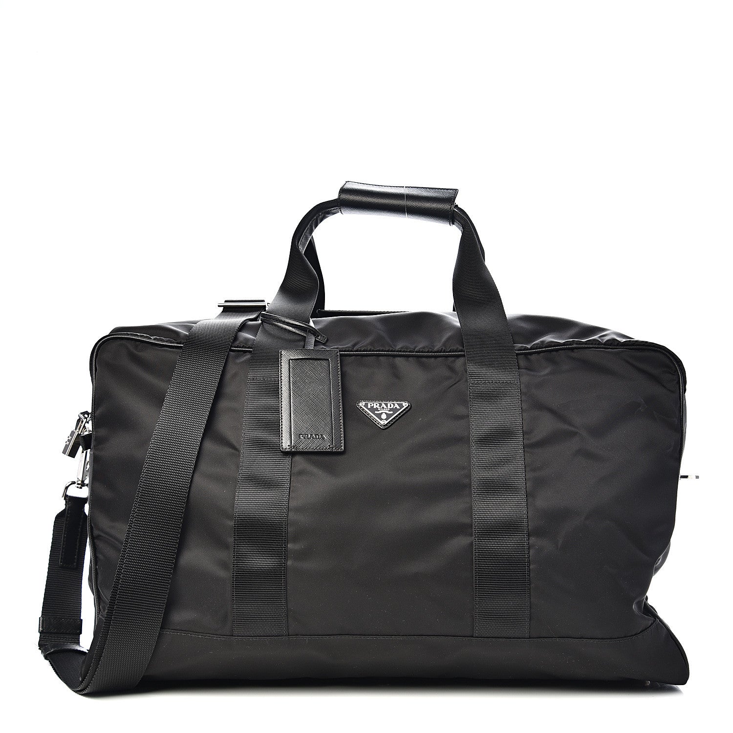 Prada Tessuto Nylon Saffiano Viaggio Carry On Travel Bag Black 1 of 11