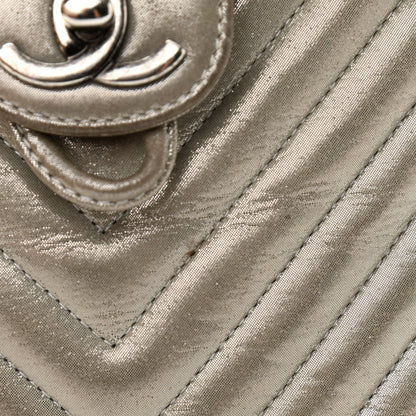 Chanel Iridescent Calfskin Chevron Quilted Large Urban Spirit Backpack Silver 20 of 24