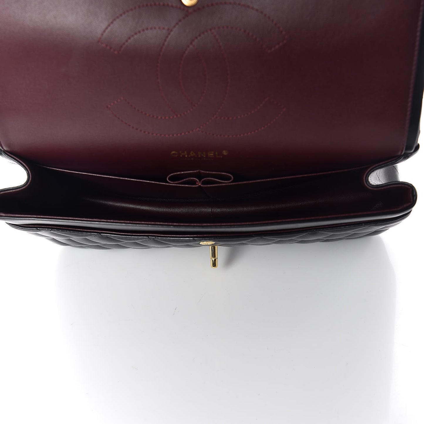 Lambskin Quilted Jumbo Double Flap Black