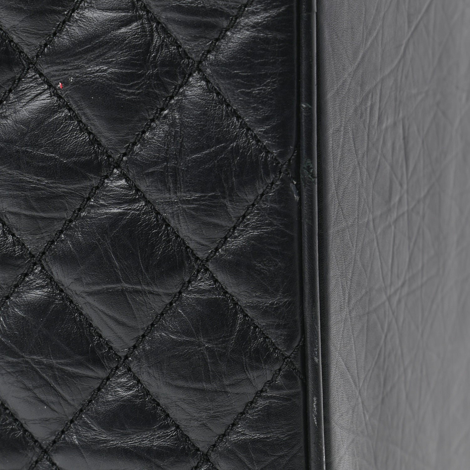 Chanel Aged Calfskin Quilted Trolley Rolling Luggage Black 12 of 13