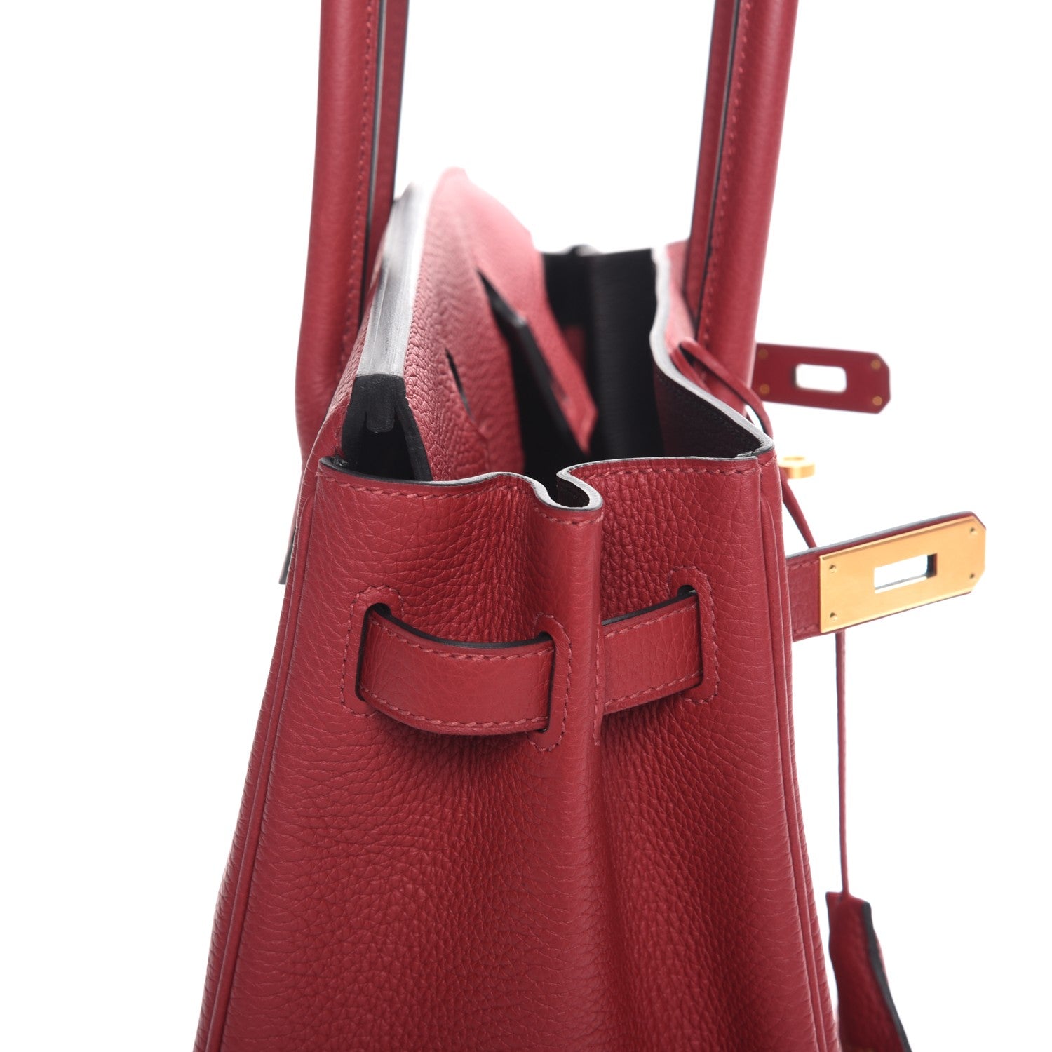 Hermes Taurillon Clemence Birkin 30 Rouge Grenat 14 of 28