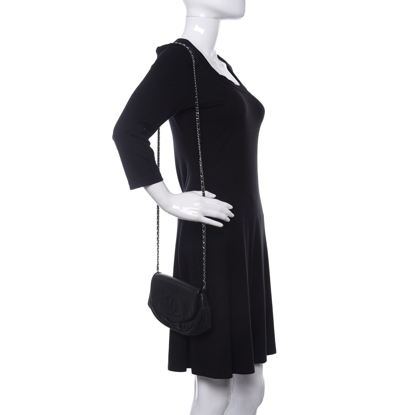 Caviar Half Moon Wallet On Chain WOC Black