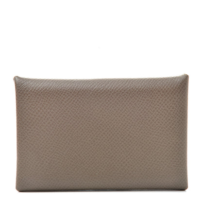 Hermes Epsom Calvi Card Case Etoupe 1 of 8