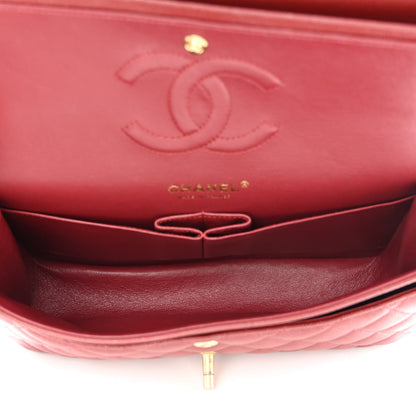 Chanel Iridescent Caviar Quilted Medium Double Flap Red 5 of 11