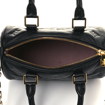 Louis Vuitton Lambskin Embossed Monogram Speedy 22 Bandouliere Black 5 of 12