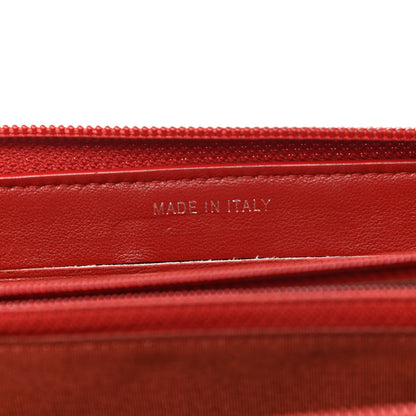 Chanel Caviar Quilted Small Boy Zip Around Wallet Dark Red 7 of 9