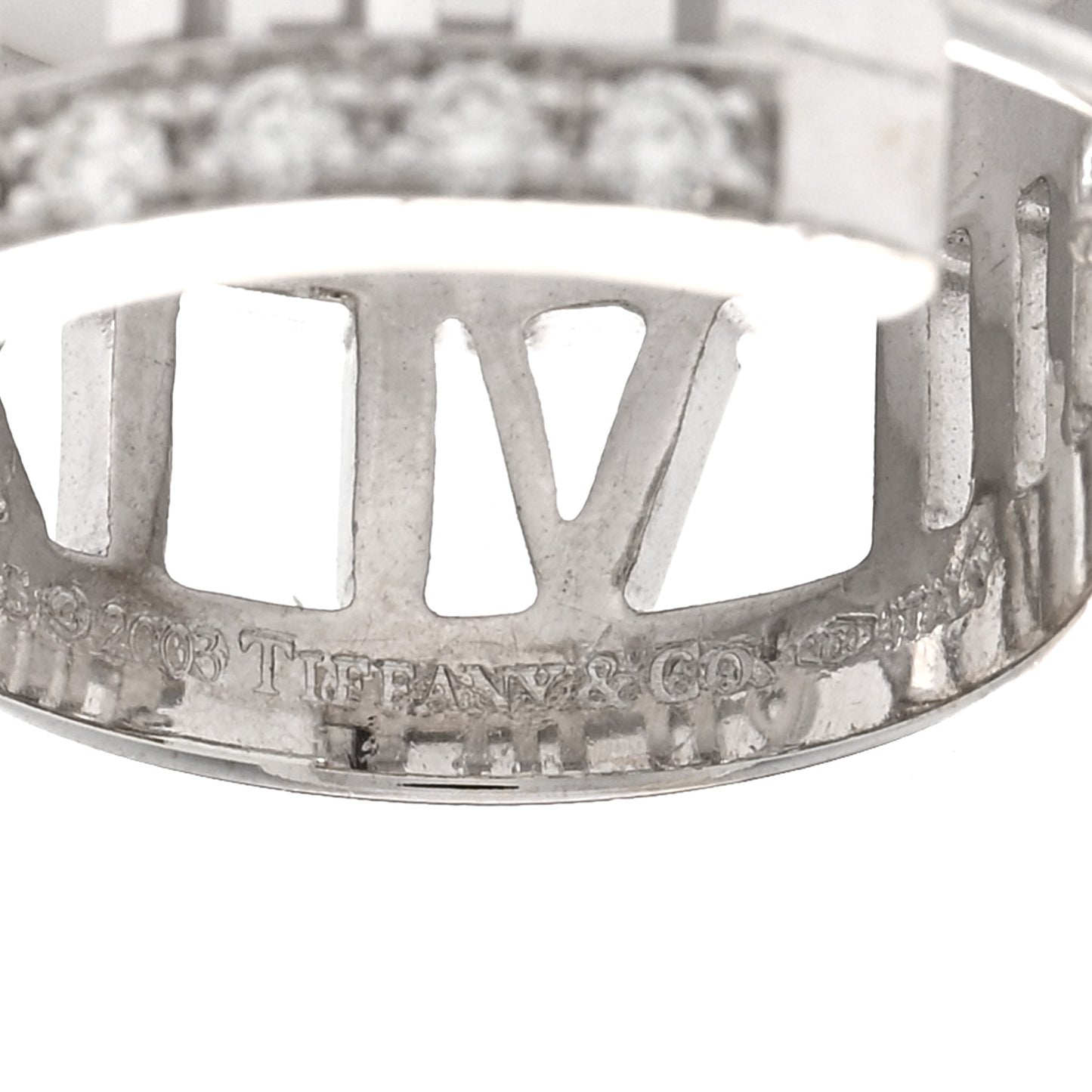 18K White Gold Diamond Atlas Open Hoop Earrings