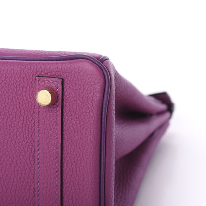 Hermes Togo Horseshoe Birkin 25 Rose Pourpre Anemone 10 of 10