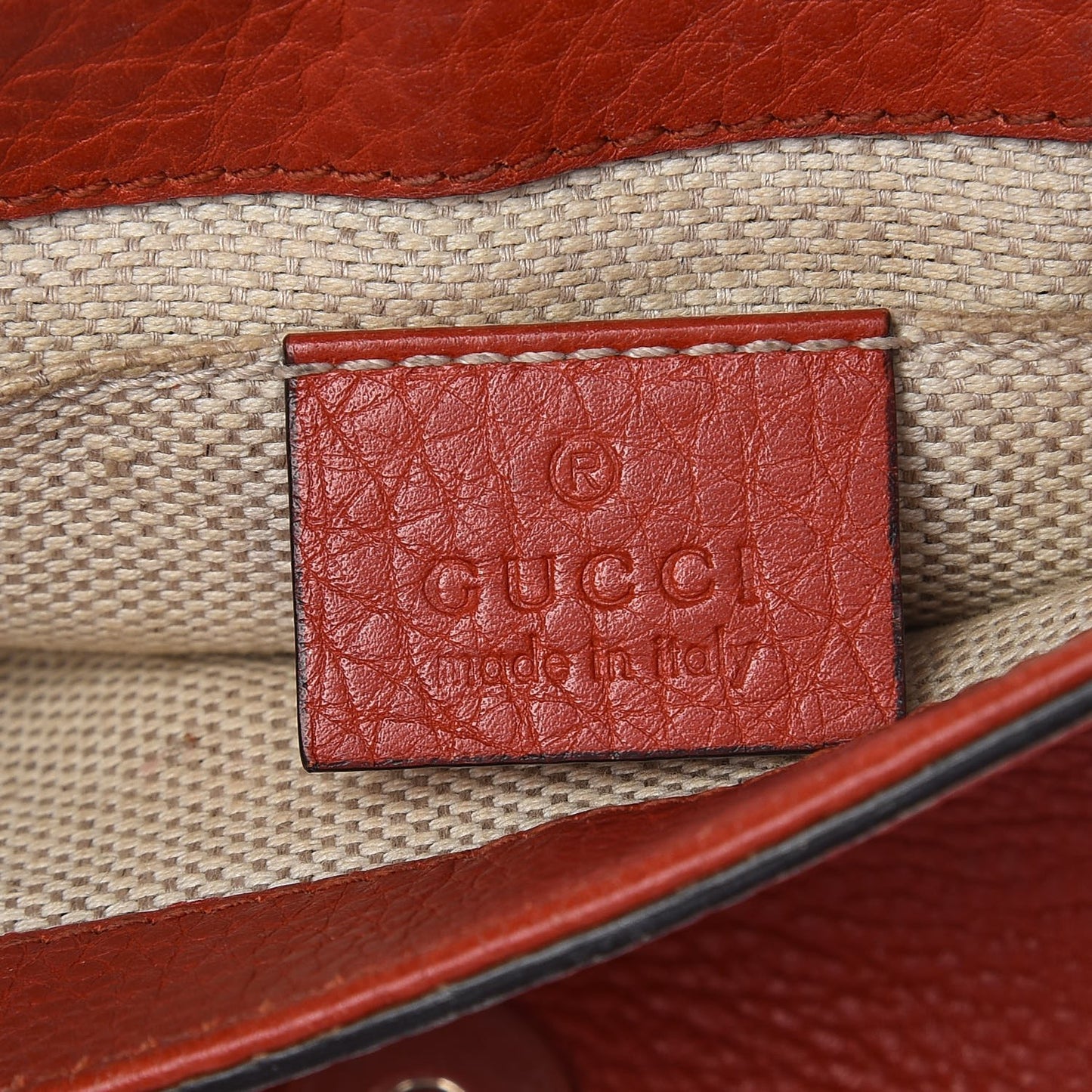 Pebbled Calfskin Small Soho Flap Crossbody Sun Orange