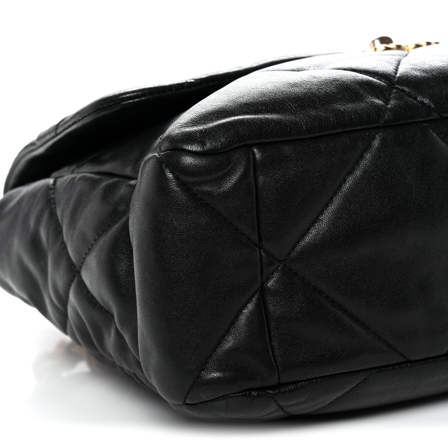 Goatskin Quilted Large Chanel 19 Flap Black