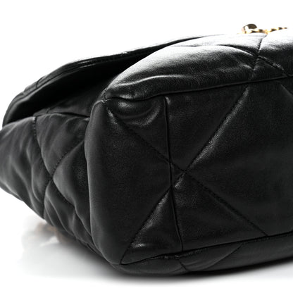 Chanel Goatskin Quilted Large Chanel 19 Flap Black 9 of 12
