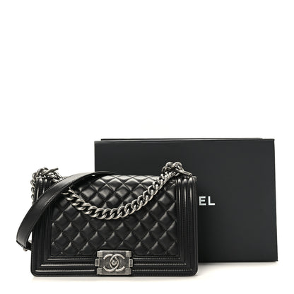 Chanel Lambskin Quilted Medium Boy Flap Black 10 of 10