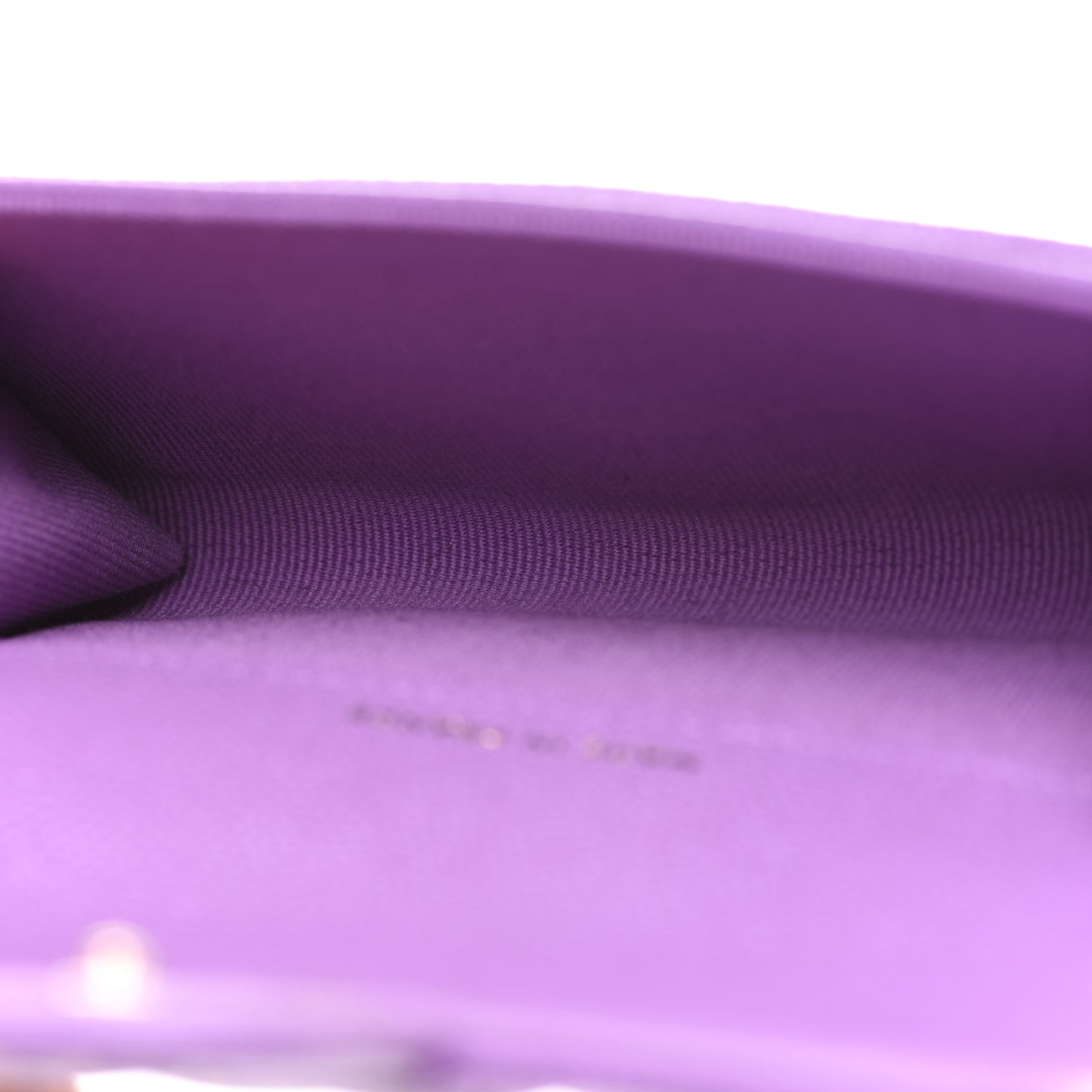 Caviar Quilted Flap Card Holder Wallet Purple