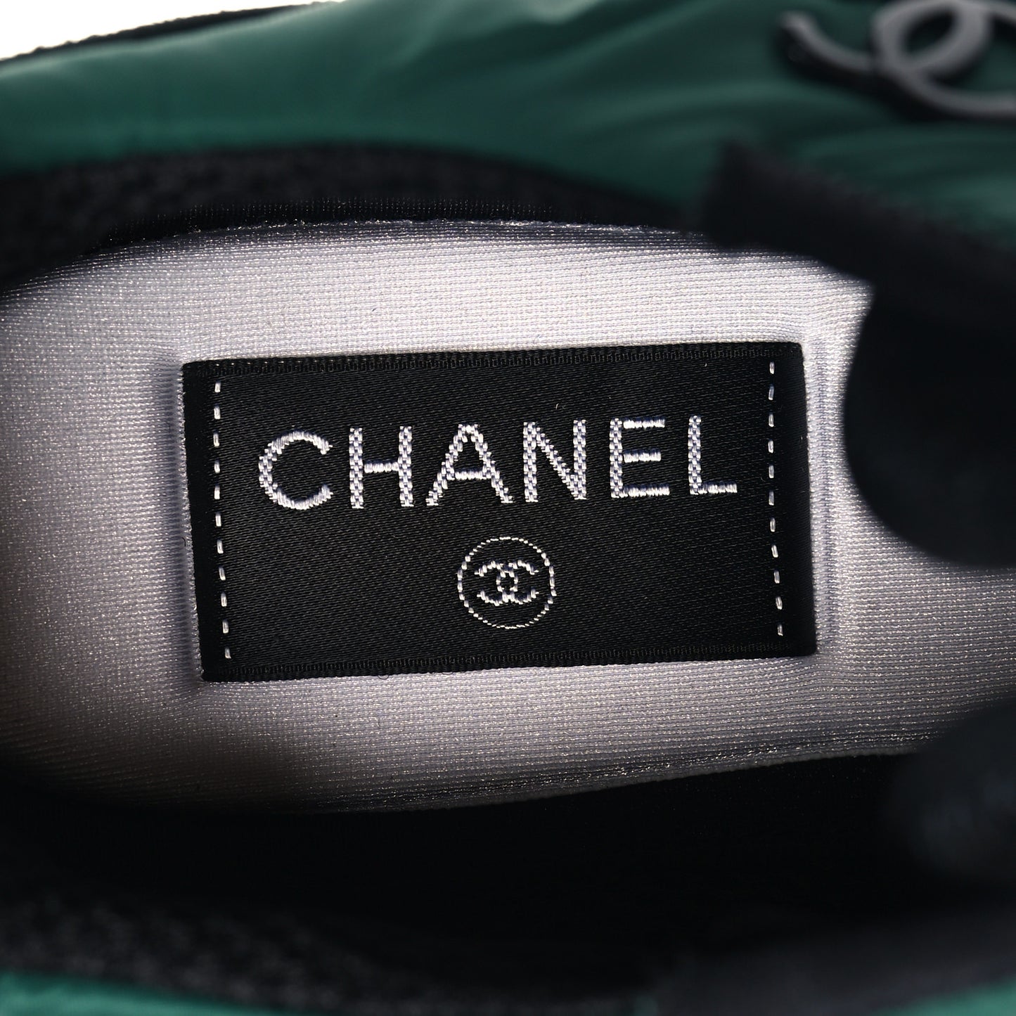 Nylon Suede Calfskin CC Sneakers 35.5 Green