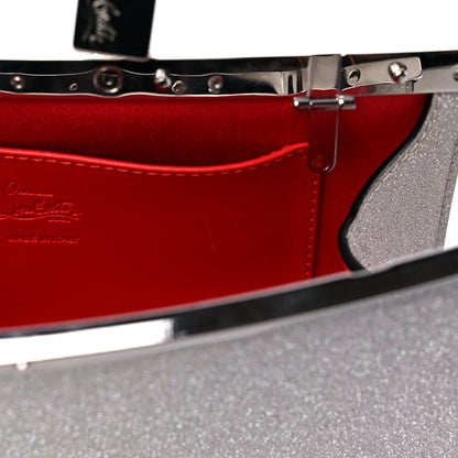 Christian Louboutin Glitter Palmette Clutch Silver 8 of 9
