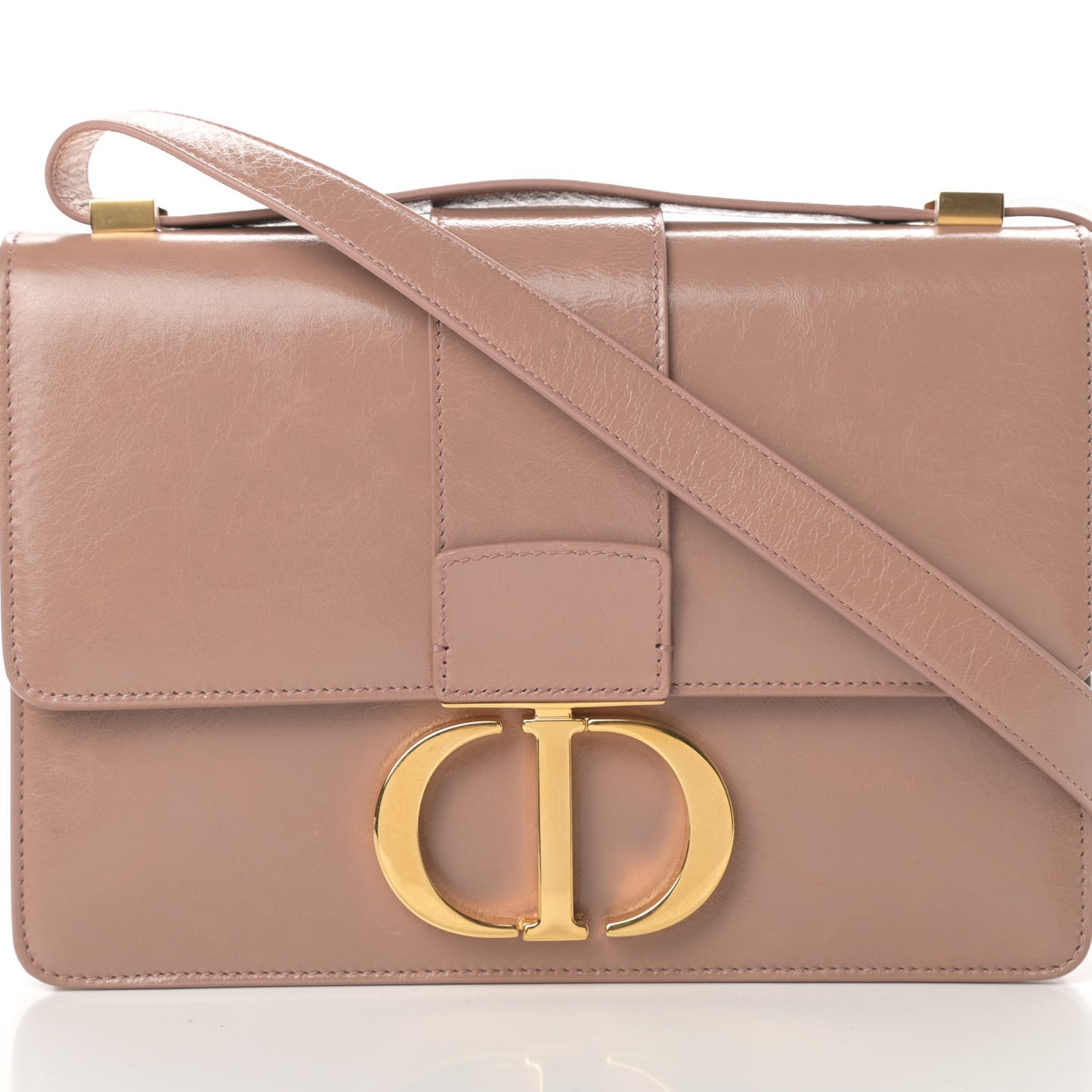 Shiny Crinkled Lambskin 30 Montaigne Flap Bag Fard