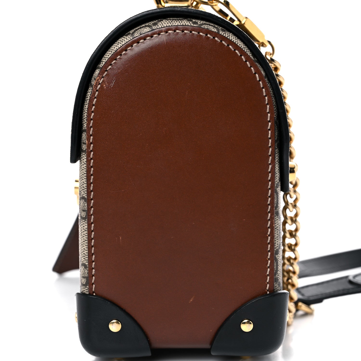 Gucci GG Supreme Monogram Small Padlock Bamboo Shoulder Bag Beige Black Cuir 12 of 18