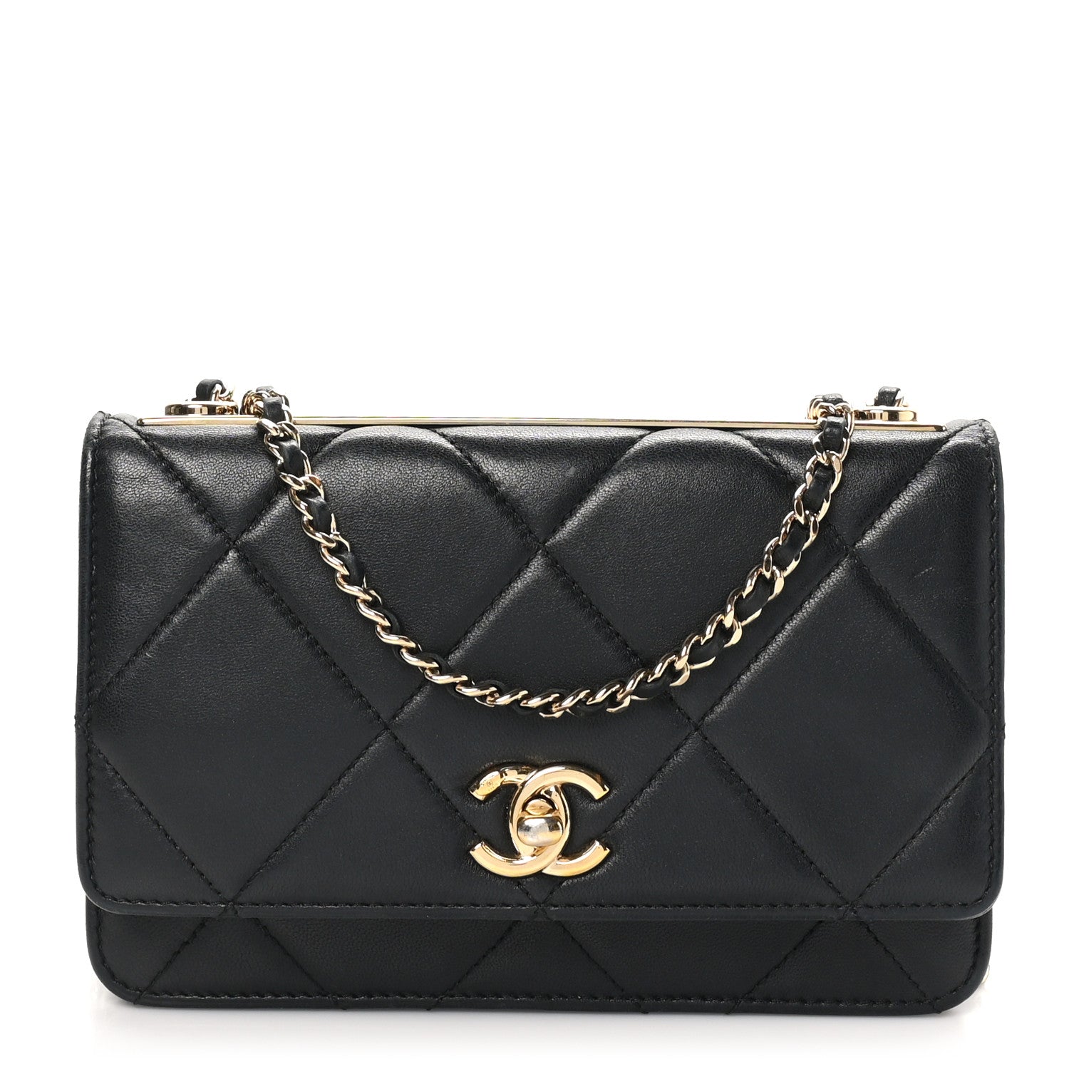 Chanel Lambskin Quilted Trendy CC Wallet On Chain WOC Black 1 of 13