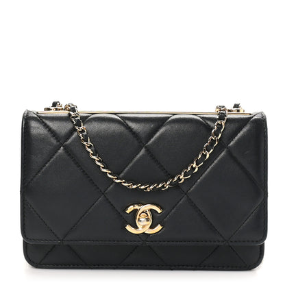 Chanel Lambskin Quilted Trendy CC Wallet On Chain WOC Black 1 of 13