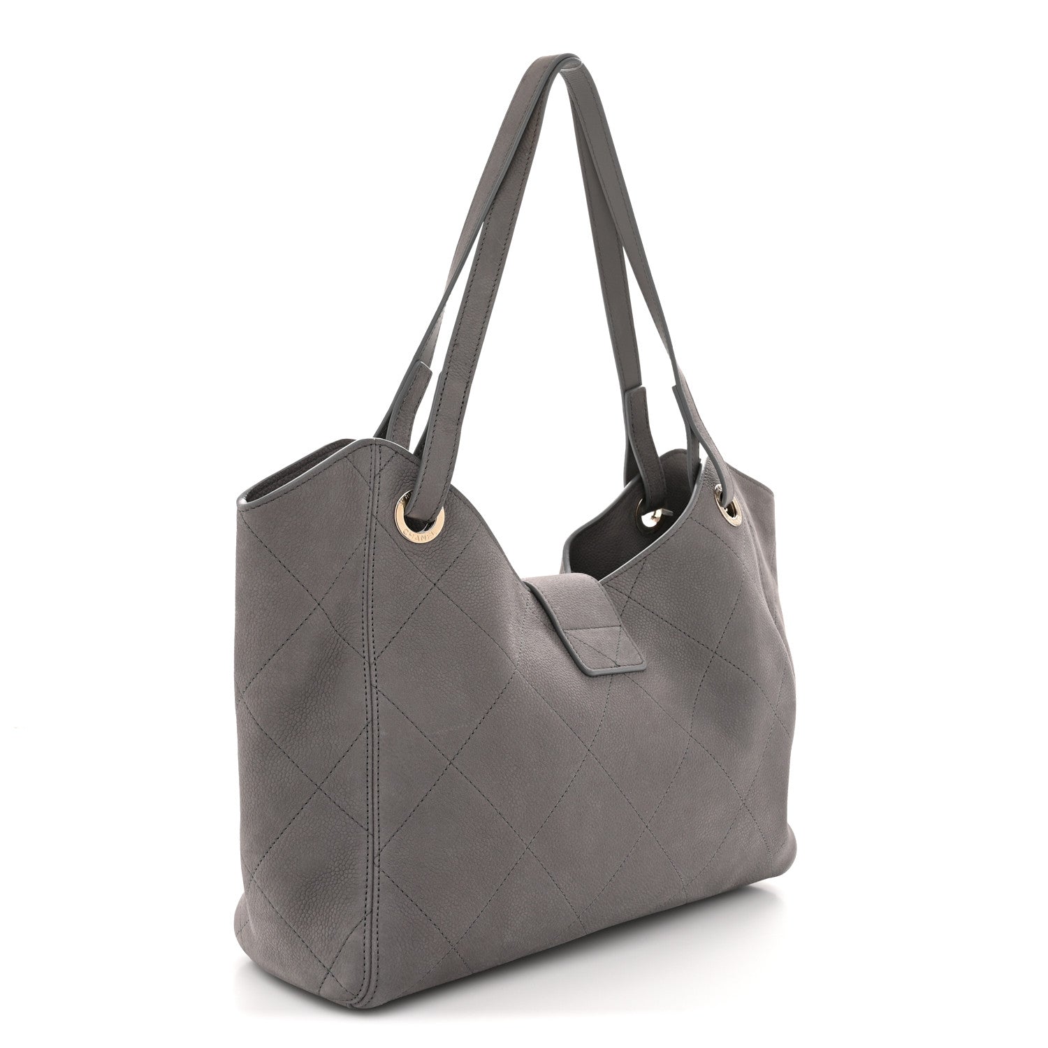 Chanel Grained Nubuck Caviar Quilted Large Shopping Bag Grey 4 of 13