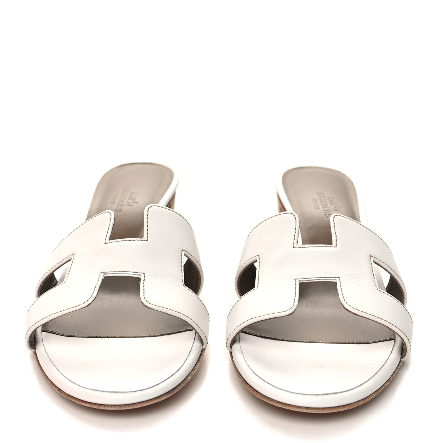 Hermes Calfskin Oasis Sandals 37 White 2 of 9