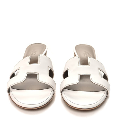 Hermes Calfskin Oasis Sandals 37 White 2 of 9