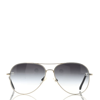 Chanel Aviator CC Sunglasses 4189 T-Q Silver 2 of 7
