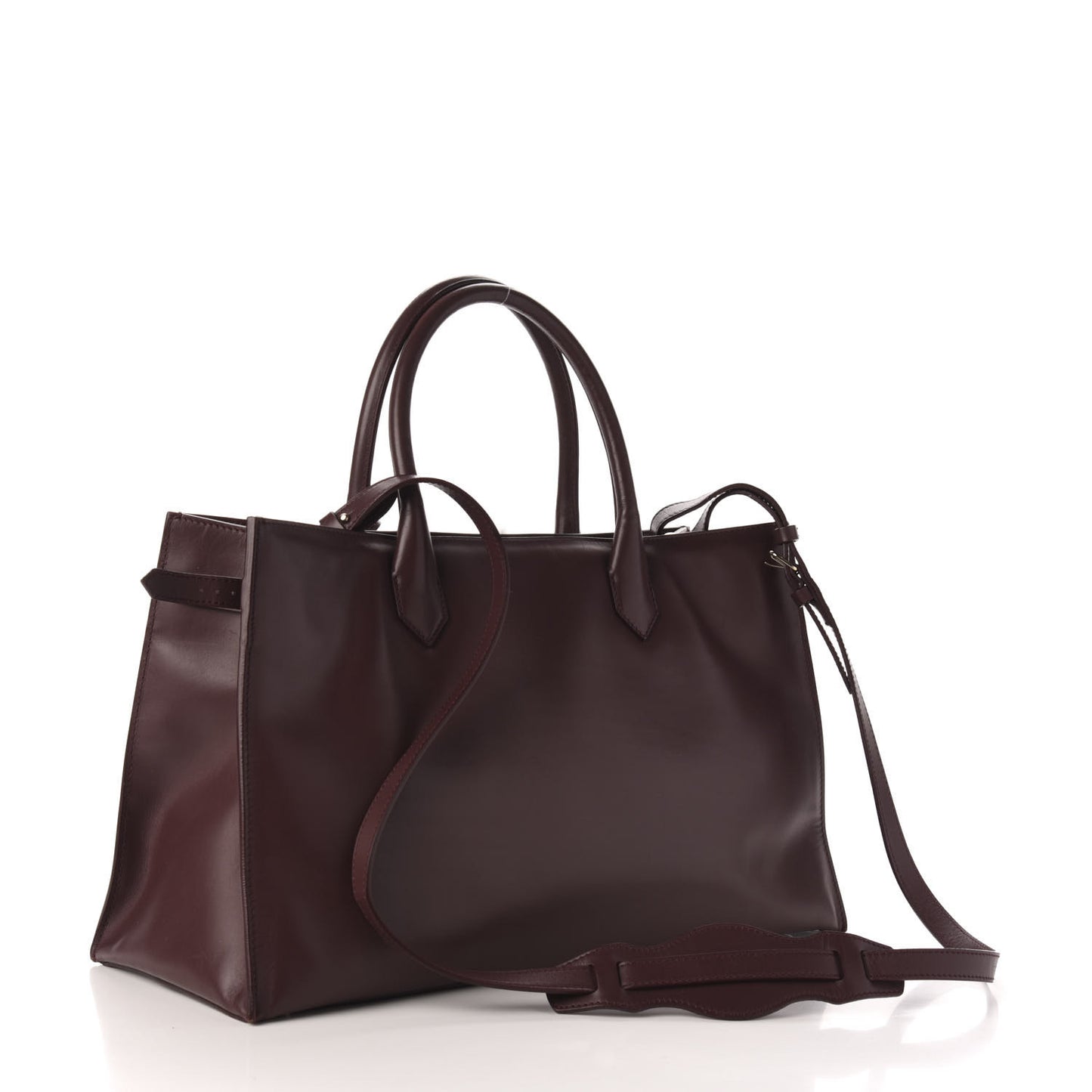 Calfskin Padlock Work S Bag Rouge Acajou