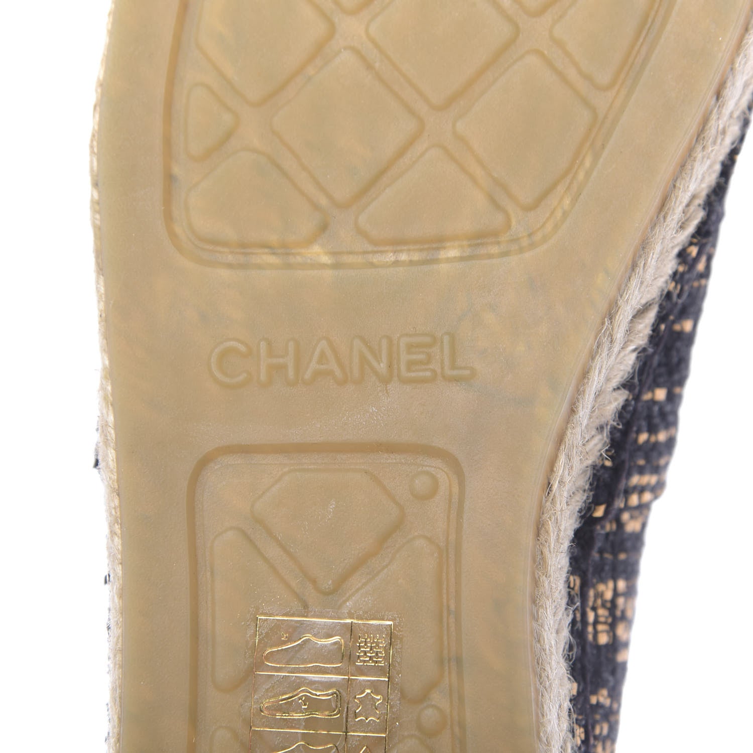 Chanel Metallic Tweed Grosgrain CC Espadrilles 42 Black Gold 8 of 10