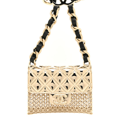 Chanel Lambskin Chain CC Flap Bag Belt 90 Black Gold 3 of 5
