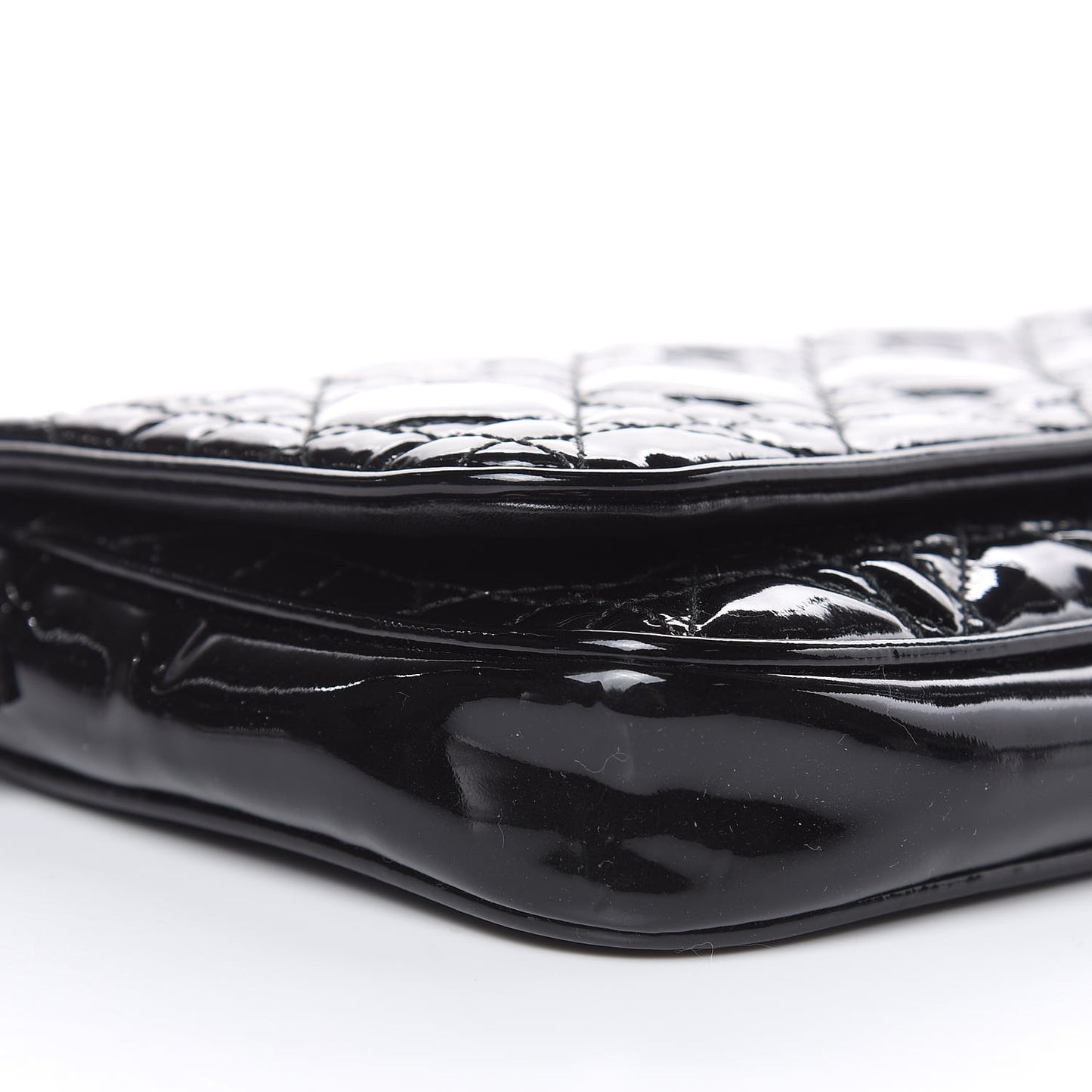 Patent Cannage Wallet on Chain Pouch Black