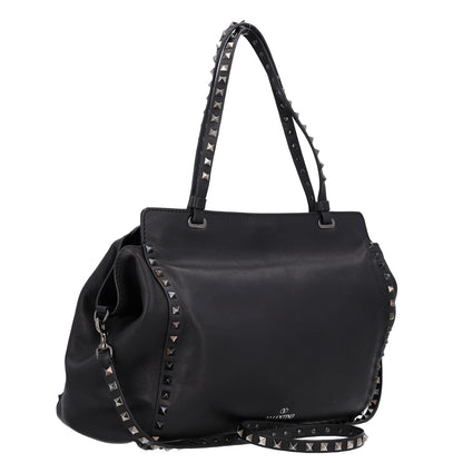 Valentino Garavani Vitello Medium Rockstud Tote Black 3 of 9