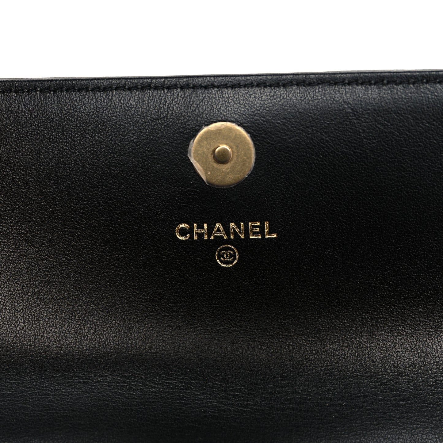 Lambskin Quilted Chanel 19 Flap Clutch Black