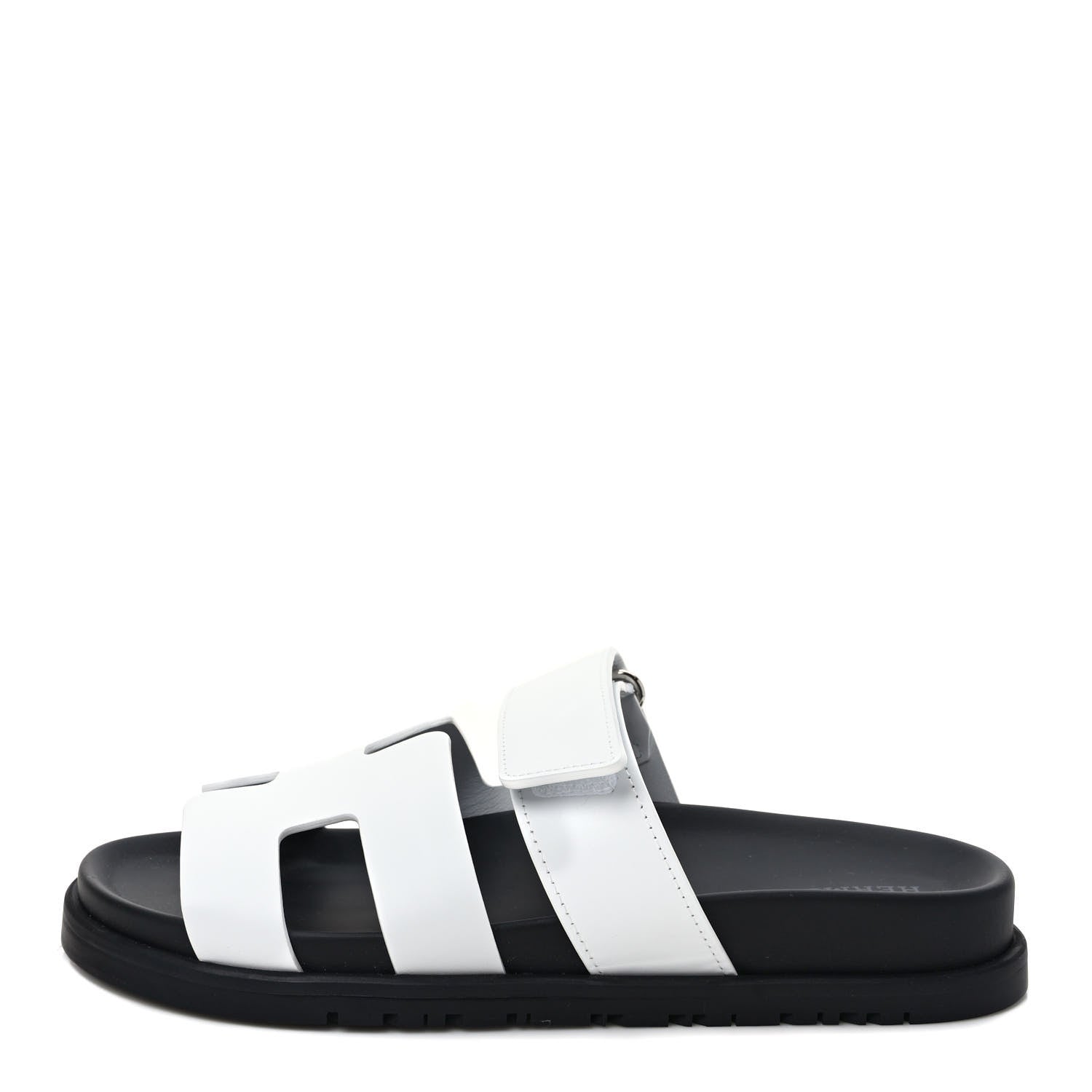 Hermes Calfskin Womens Chypre Sandals 36.5 White 1 of 9