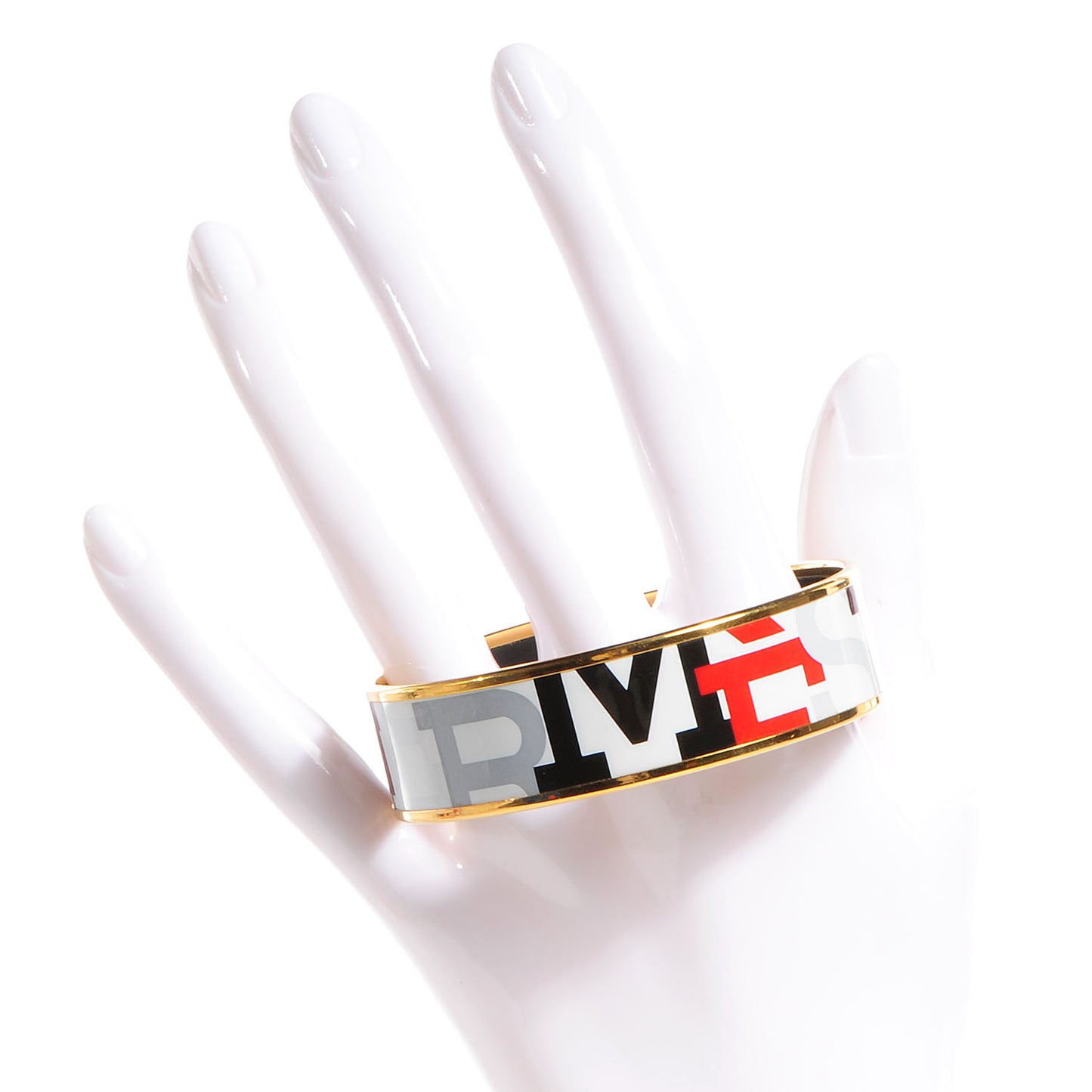 Enamel Printed Capitales Wide Bracelet 65