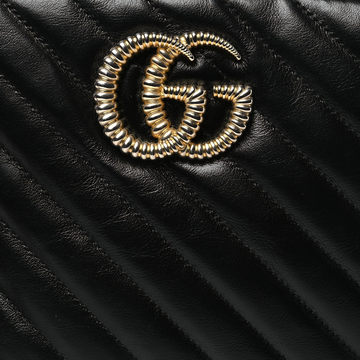 Gucci Vintage Effect Calfskin Matelasse Diagonal Small Torchon GG Marmont Bamboo Top Handle Shoulder Bag Black Romantic Cherry 8 of 10