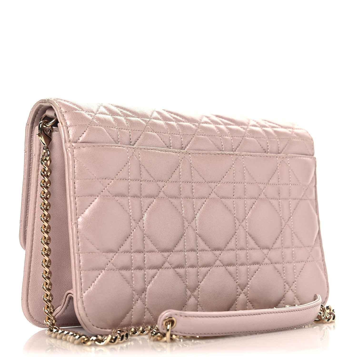Christian Dior Pearly Lambskin Cannage Miss Dior Promenade Pouch Lotus 2 of 9