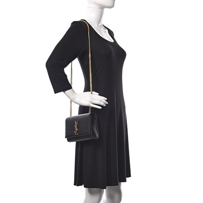 Saint Laurent Grain De Poudre Small Monogram Kate Satchel Black 2 of 10