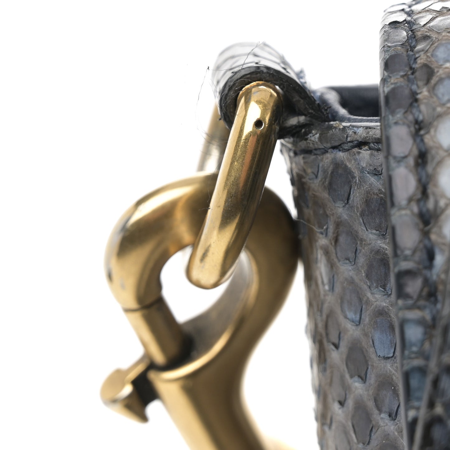 Snakeskin Small Jackie Shoulder Bag Blue