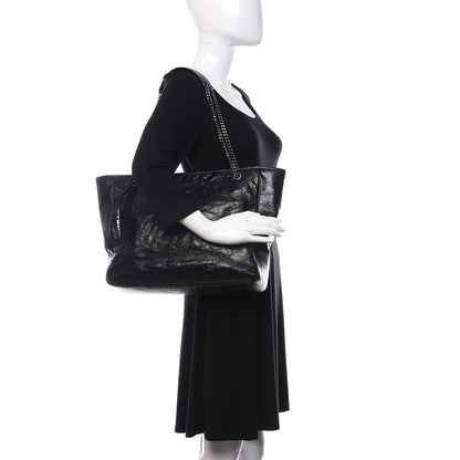 Saint Laurent Crinkled Calfskin Matelasse Monogram Large Niki Shopping Tote Bag Black 2 of 10