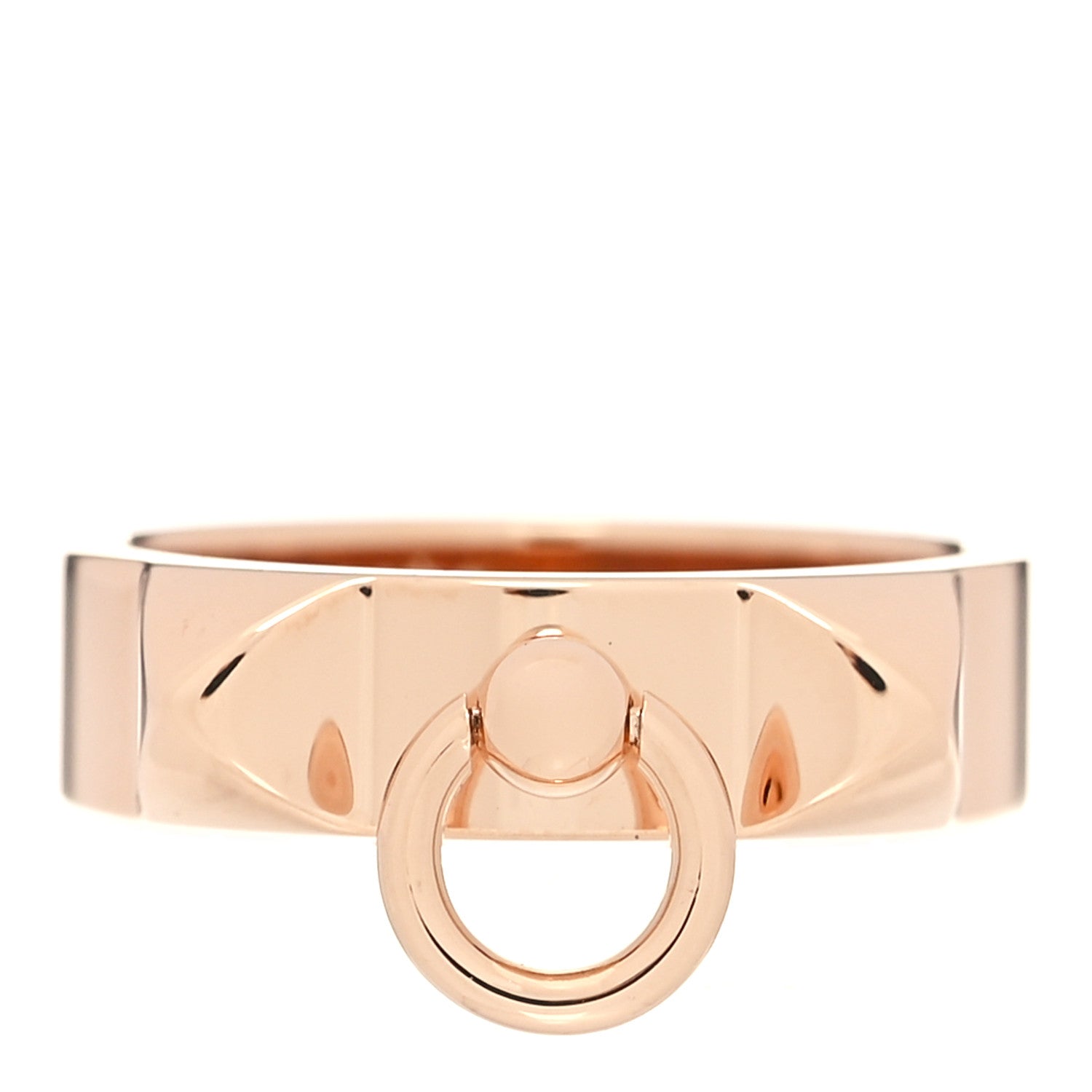 Hermes 18K Rose Gold PM Collier De Chien Ring 50 5.25 1 of 5